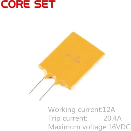 10PCS 16V 12A 12000MA PPTC Resettable Fuse RGEF1200 GF1200 Pitch 5mm