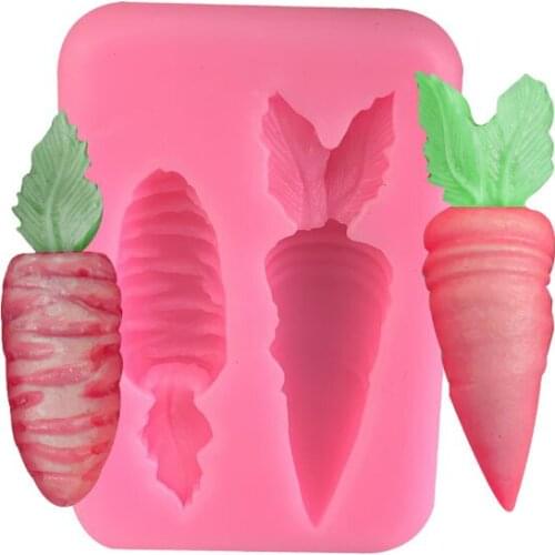 2 Carrot Clamping Mini Leaf Cooking Tools Fondant DIY Cake Silicone Moulds Chocolate Baking Decoration Candy Resin Craft