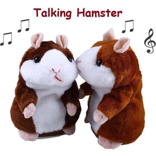 2019 Dropshipping Promotion 16cm Lovely Talking Hamster Speak Talk Sound Record Repeat Stuffed Plush Animal Kawaii Hamster Toys