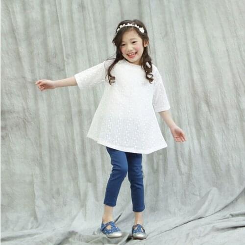 2020 Summer Baby Girl White embroidery Party Dresses Cute Children Girls Flower Hollow Out Lace Princess Dress Kids Clothes