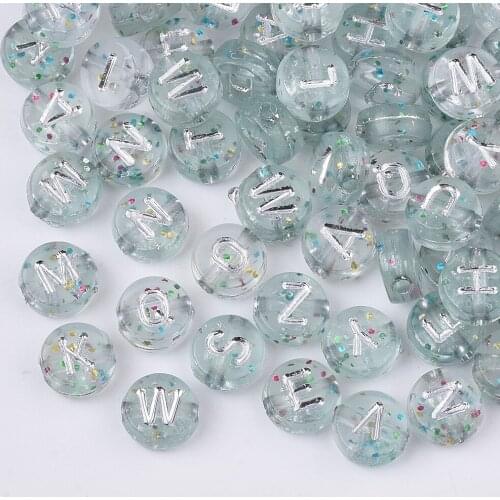 500g Plating Transparent Acrylic Beads with Glitter Powder Metal Enlaced Flat Round 7x4mm Hole: 1.5mm, about 3540pcs/500g