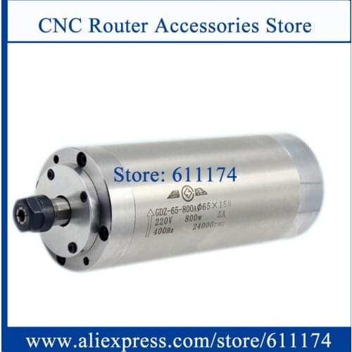 800W ER11 Water cooled spindle motor AC220V 24000rpm Woodworking Spindle Motor D65*158mm