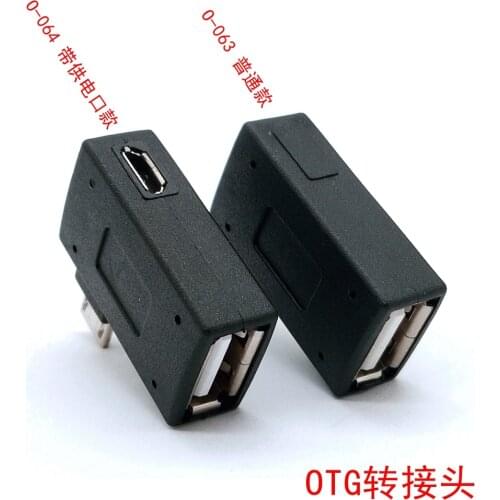 90 Degree Left /Right Angled Micro USB 2.0 OTG Host Adapter for Cell Phone Tablet micro female power connector