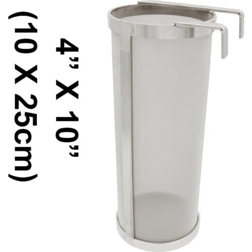 4"x10" Homebrew Kettle Hop Spider With Hook 300 Micron Stainless Steel For Homemade Brew Home Coffee Dry Hopper Filter