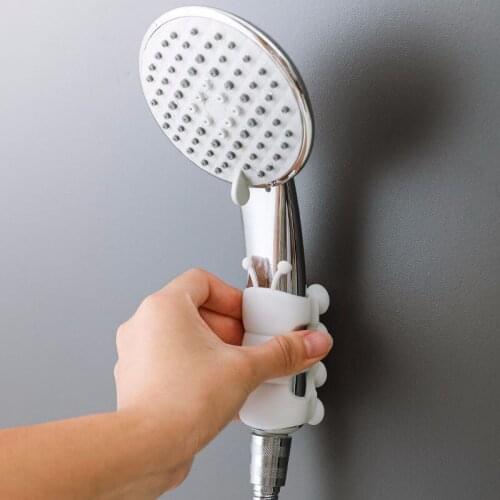 Home Removable Silicone Shower Head Holder Bracket Suction Cup Handheld Bathroom Tool Shower Head Suction Cup Bathroom Supplies