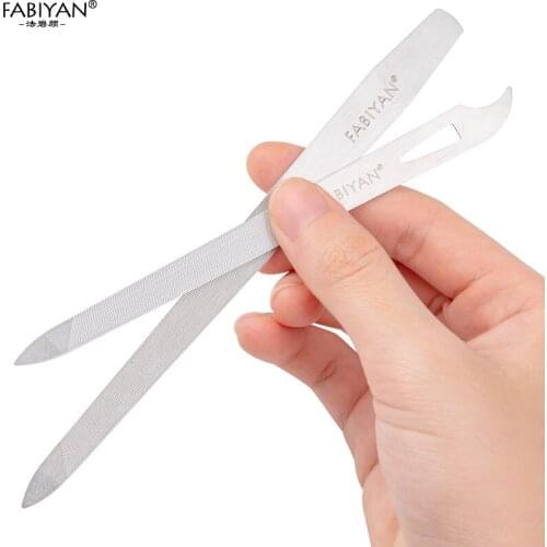 Double Side Nail Art File Buffer Cuticle Stainless Steel Pusher Remover Scrub Grinding UV Gel Polish Tips Manicure Pedicure Tool