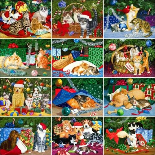 Evershine Full Square Diamond Painting Dog Craft Kit 5D DIY Diamond Embroidery Animal Mosaic Art Christmas Decorations