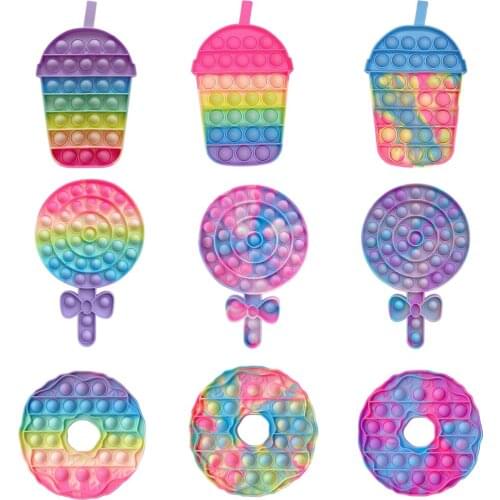 Antistress Fidget Toys Simpl Milk Tea Cup Push Bubble Press Board Mat Kid Adult Toy Family Simple Game Entertainment Sensory Toy