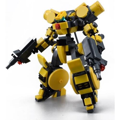 300Pcs Original Design Mech Warrior Building Blocks Toys For Children Armor Robots Anime Figure Model 14cm Action Figure Dolls