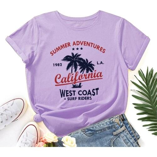 Women TShirt Plus Size S-5XL Summer Adventures Print Women 100%Womens Cotton Shirts O Neck Short Sleeve Tees Casual Tops