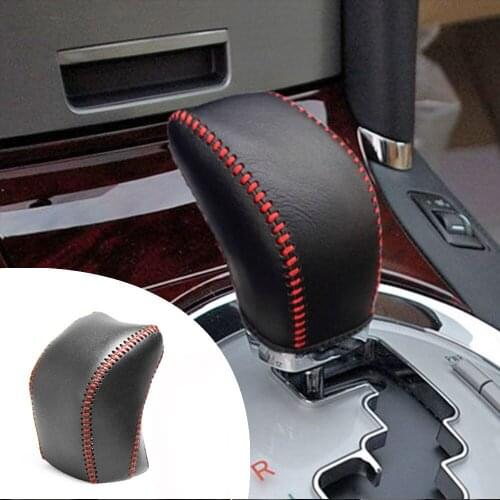 Muchkey Leather Gear Knob Stick Covers AT For Toyota Reiz 2008-2009 Non-slip Automatic Shifter