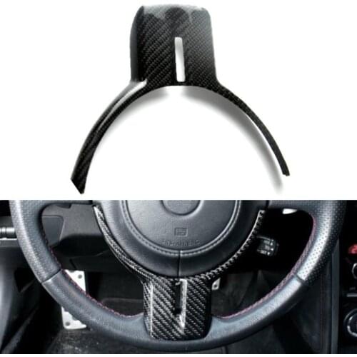Mayitr 1pc Real Carbon Fiber Steering Wheel Frame Panel Cover Trim Dedicated Replacement for Toyota GT86 Subaru BRZ