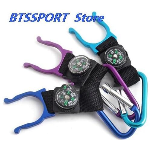 Multifunction Mountaineering Carabiner Compass Keychain Key Chain Camping Hiking Water Bottle Clip Hook Buckle Lock Strap Holder