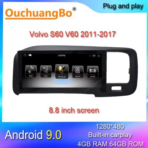Ouchuangbo PX6 android 9.0 radio gps recorder multimedia player for 8.8 inch Volvo V60 S60 2011-2017 head unit 4GB+64GB