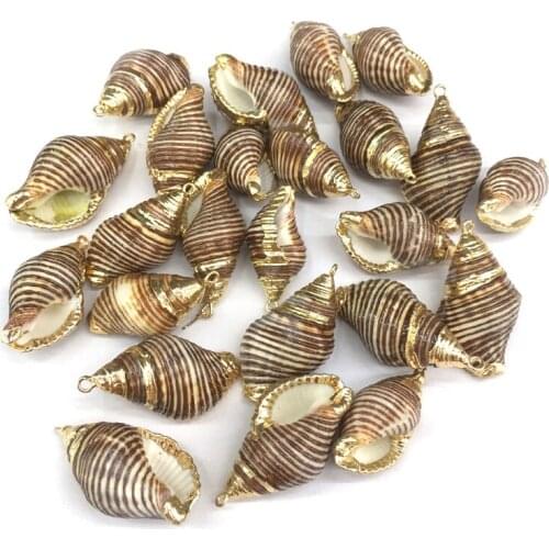 2020 5pcs New ladies DIY Bracelet Necklace Pendant Jewelry Conch Shape Shell Pendant Size 13x20-17x35mm