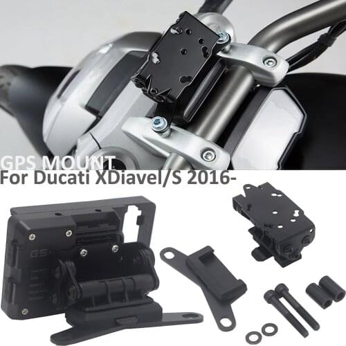 New Black GPS Mount For Ducati XDiavel/S Motorcycle Bracket Mobile Phone Board Bracket Holder USB 2016 2017 2018 2019 2020 21