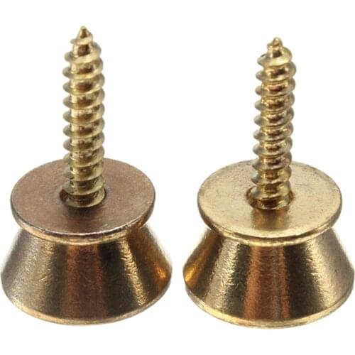 New 2 x End Button Strap Lock Guitar Straps Belt Buckles Belt pins Bass Guitar Strap Gold