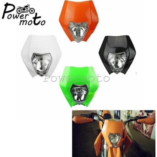 Motocross Orange White Black Green Headlight Dirt Bike Enduro Head Light Fairing For Yamaha Suzuki XC-W EXC XCF SX 125 250