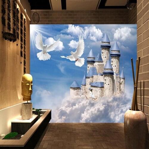 Drop Shipping Photo Wallpaper Beautiful Dream European Castle Background Wall Living Room Restaurant Bedroom Wallpaper Mural