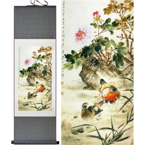 Birds and flower art painting Home Office Decoration Chinese scroll painting flower art painting Chinese painting