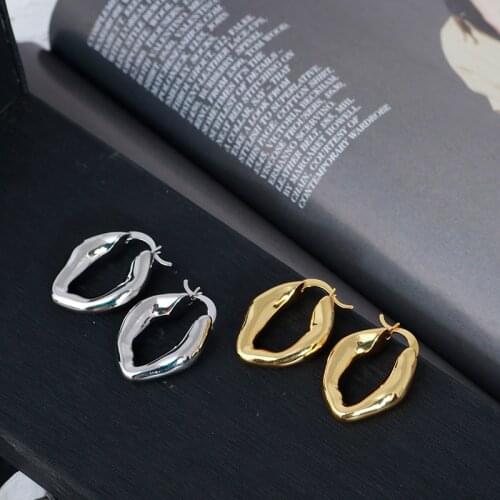 Wind Advanced Photosensitive Surface Metal Texture Cold Wind Very Simple Geometric Irregular Earrings Earrings Gifts