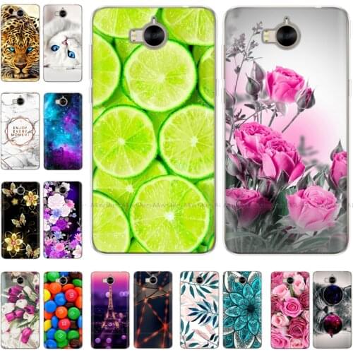 Silicone Phone Case for Huawei Y6 2017 / Y5 2017 Case Soft Tpu Back Cover Coque Etui Bumper 360 Full Protective Transparent Para
