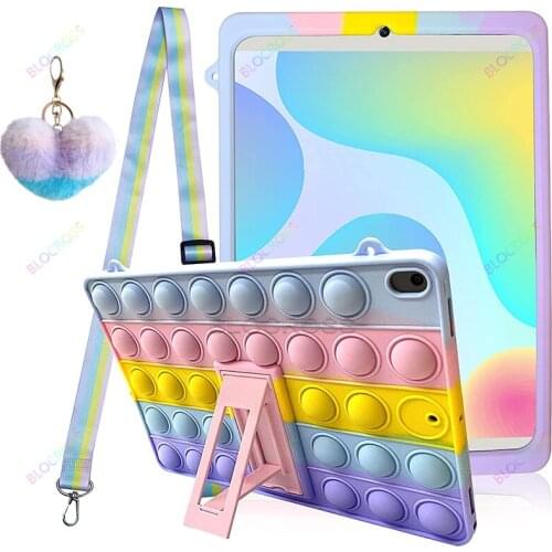 Push Bubble Silicone Case for Samsung Galaxy Tab A7 10.4 SM-T500 SM-T505 Galaxy Tab A 8.0 SM-T290/T295 Tablet PC Kickstand Funda