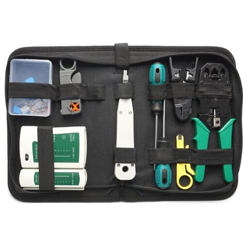 11-in-1 FTTH Cable Tester LAN Cable Tester Wire Cutter Screwdriver Pliers Crimping Maintenance kit Network Repair Tool