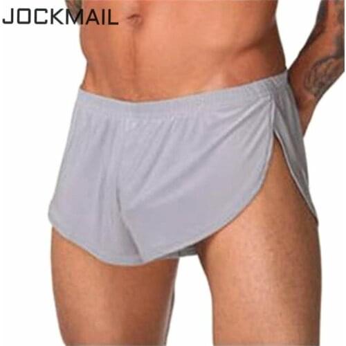 JOCKMAIL 4pcs/lot Solid Underwear Mens Boxers ice silk Boxer Men Panties Sexy Men Underwear cueca boxer homme boxershorts men
