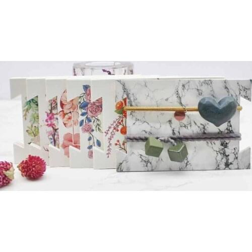 Ready Stock 50pcs Woman Hairpin Packaging Cards Jewelry Package Hair Clip Card Marbling /Flower Design Hairpin Card Tag