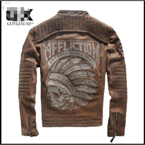 XS-4XL!!! 2018 Mens leather brief paragraph cultivate ones morality type leather leather coat Popular jacket youth trend