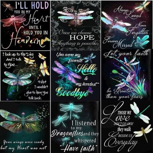 XUEQIXIAOZU DIY 5D Diamond Painting Full Square Dragonfly Diamond Art Cartoon Embroidery Mosaic Kits Hobby Gift Home Decoration