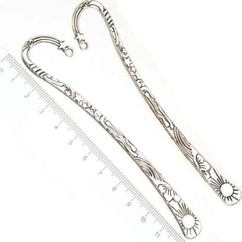 Bookmarks For Book School Stationery Supplies DIY Sun Star Rainbow Silver Tone Metal Fashion Crafts Jewelry Findings 124mm 5pcs