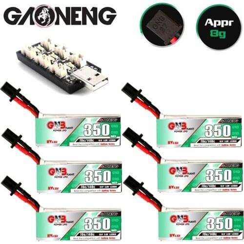 GNB 3.8V 350mAh 70C 1S 4.35V HV Lipo Battery Charger Set GNB27 Plug for RC Racing Drone DIY Accessories Replacement Spare Parts