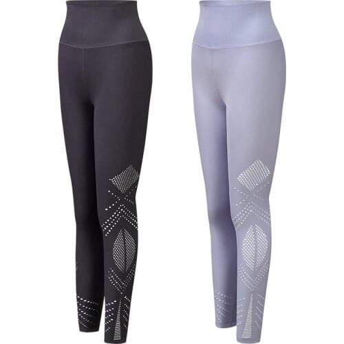Women Yoga Pants Seamless Shark Leggings Fitness Runing Gym Clothing Hollow Out High Waist Tights Solid Casual Sport Trousers