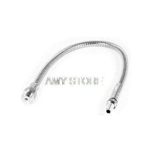 1/2" BSPT Male Thread Round Nozzle Metal Flexible Mill Coolant Hose 58cm Length