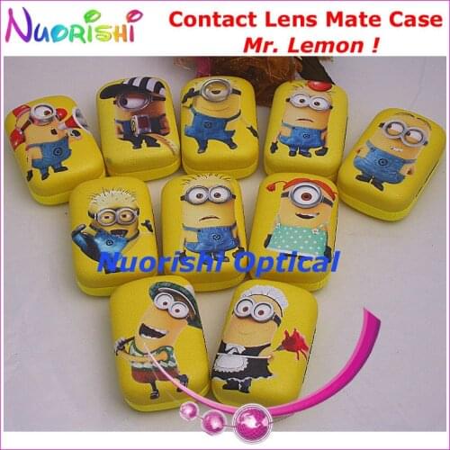 10pcs Mr. Lemon design Contact Lens Case with Mirror C808 contact lens mate box Free Shipping