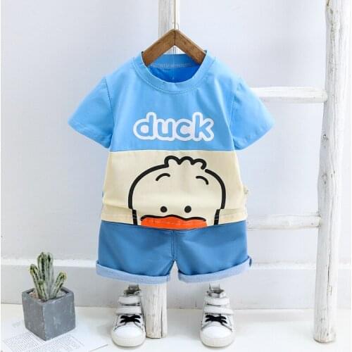 Cool Kid Boys New Summer Clothes Outfit With Sunhat Fashion Cartoon T-Shirt+Denim Shorts 2pc/Set Toddler Children Girls Clothing
