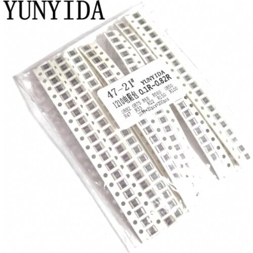 200PCS 5% 1210 SMD resistors assorted kit set ,10 valueX20pcs=200pcs 0R82 0R75 R68 R560 0R50 R47 R33 R22 R150 R100