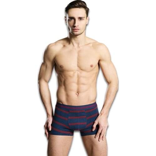 2019 Fashion Male Underwear Striped Boxer Shorts Sexy Long Leg Men Boxers With Sizes M-XXXL