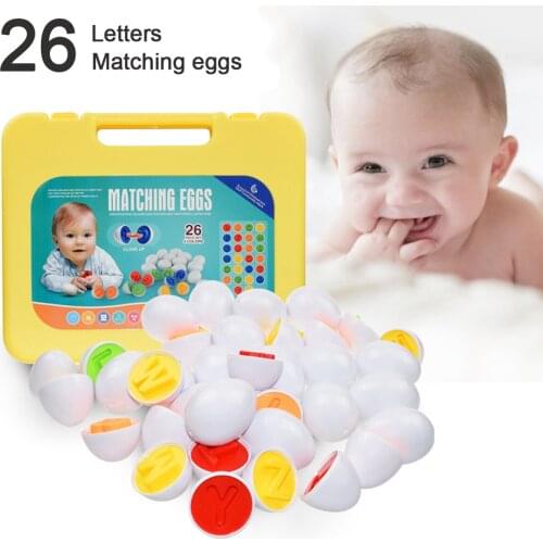 26 Pcs/set Baby Toys Montessori 26-Letter Matching Smart Egg Shape Puzzle Game Learning Popular Jigsaw Toys For Children