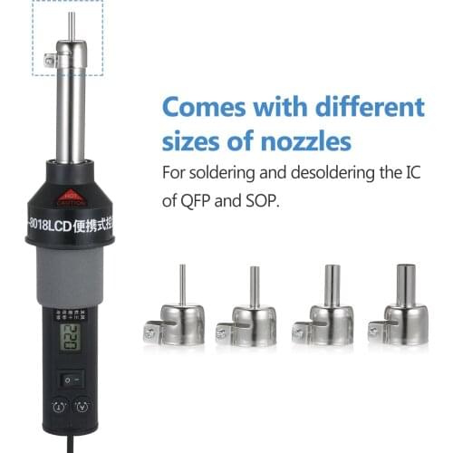 450W Soldering Heat Gun Hot Air Gun 450℃ Hot Air Blower Welding Repair Tool with Nozzles LCD Digital Display Welding Repair Tool