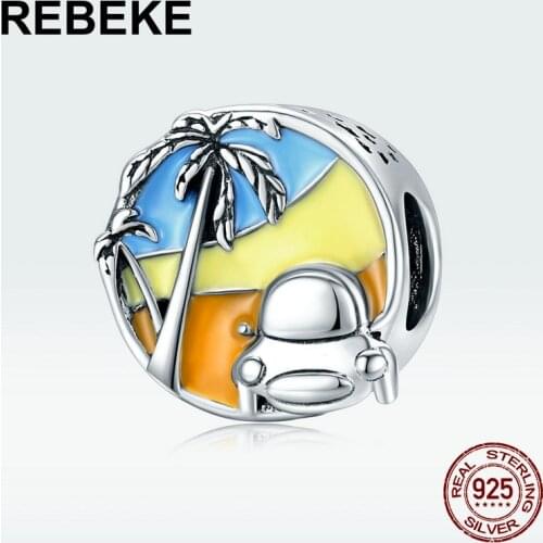 925 sterling silver summer travel charm fit bangle bracelet enamel beads original woman jewelry charms DIY Valentines Day gift