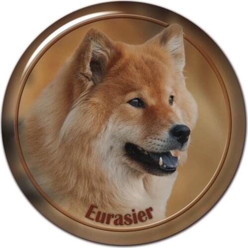 B0861# 13CM/17CM Self-Adhesive Decal Eurasier Dog V2 Car Sticker Decors on Bumper Rear Window Laptop