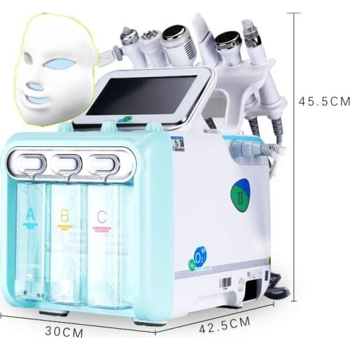 Free shipping Multifunction Skin Care Device 7in1 Anti-Aging Small Bubble H2O2 Care Device Peel Beauty Skin With Led Mask