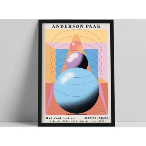 Mad Cool Festival Rock Music Wall Art, Anderson Paak stereoscopic Geometry Prints Poster, Anderson Paak Fans Collection Picture