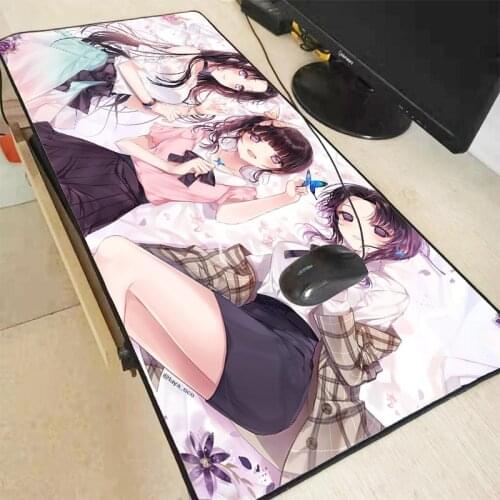 XGZ Anime Demon Killer Kimetsu No Yaiba Large Mouse Pad Gaming Mouse Pad Non-slip Natural Belt Locking Edge Gaming Mouse Pad