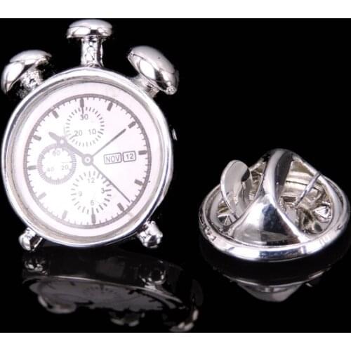 High quality alarm clock Brooch new fashion jewelry mens and womens wedding shirt clothing suit LAPEL BADGE PIN gift