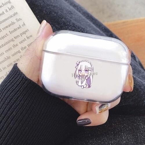 Re Zero Emilia Chibi TPU Cover Case For AirPods Pro Case Bluetooth Case For Airpod 3 Earphone Accessories Skin