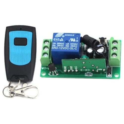 DC 12V RF Wireless Remote control Switch Remote Switch 1 Way ON/OFF Receiver Transmitter Learning code 315/433MHZ SKU: 5189
